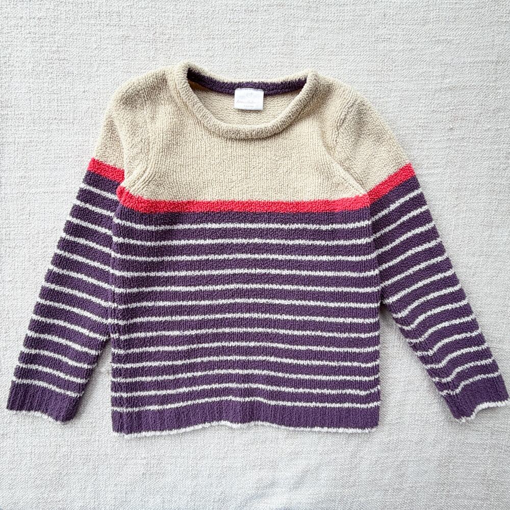Hanna Andersson Purple Stripe Marshmallow Sweater PLAY 8